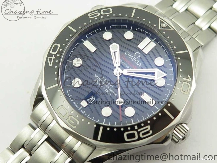0524 2018 Seamaster Diver 300M OMF Best Edition Black Ceramic Black Dial on SS Bracelet A8800 (Black Balance Wheel) Breathable 7959